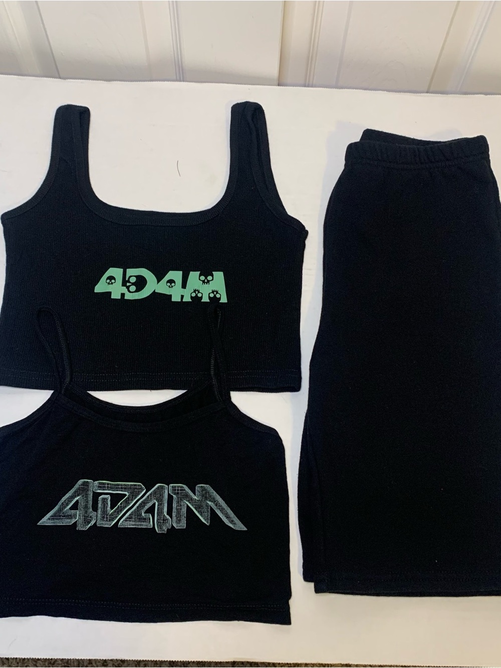 2 Crop Tops & Mid Length Shorts
